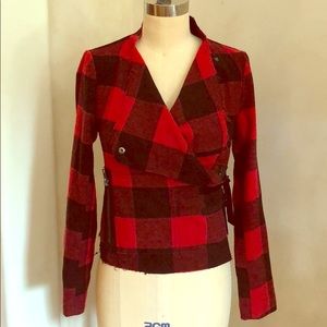 SAKS FIFTH AVENUE “ RED” punk plaid jacket